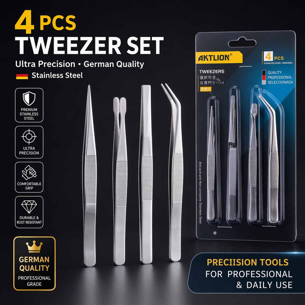 Diy Electronics Set - 4 Adet Profesyonel Hassas Cımbız Seti,