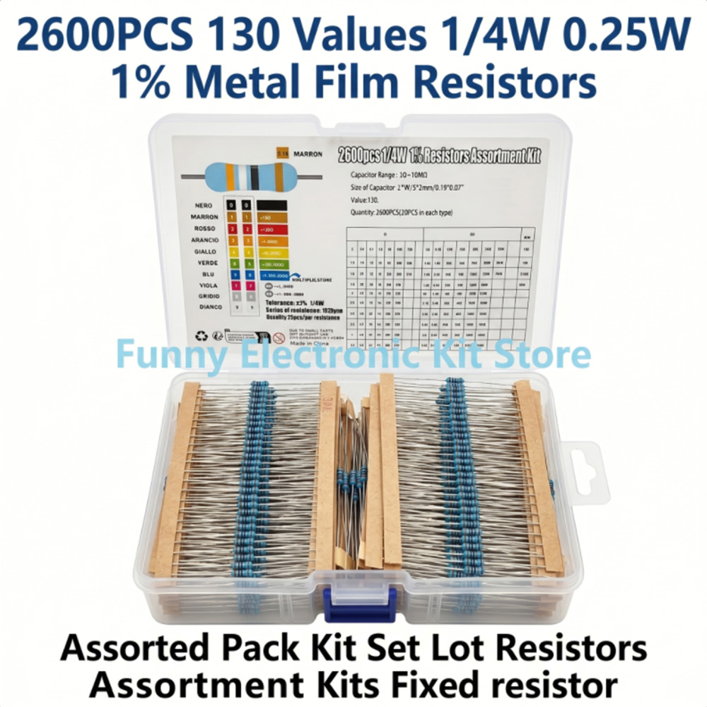 Diy Electronics For Beginners - 2600 adet Metal Film Dirençler Çeşitli
