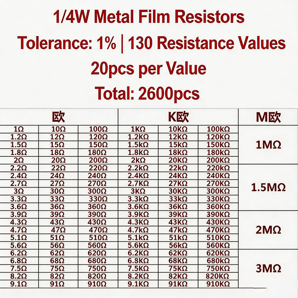 2600 adet Metal Film Dirençler - Diy Electronics For Beginners incelemesi ve fiyatı