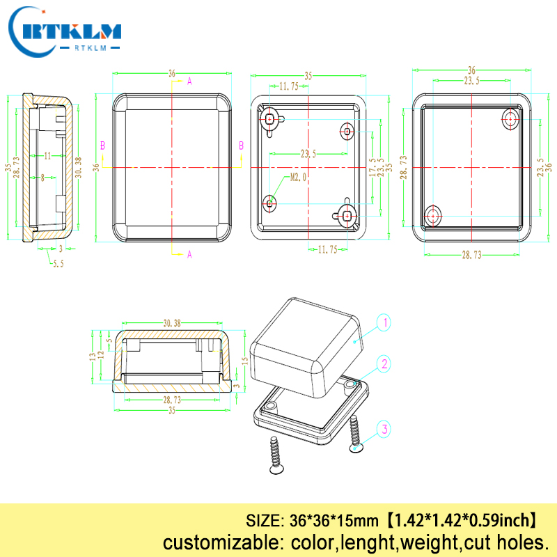 Küçük plastik proje çantası DI - Diy Electronics Housing incelemesi ve fiyatı